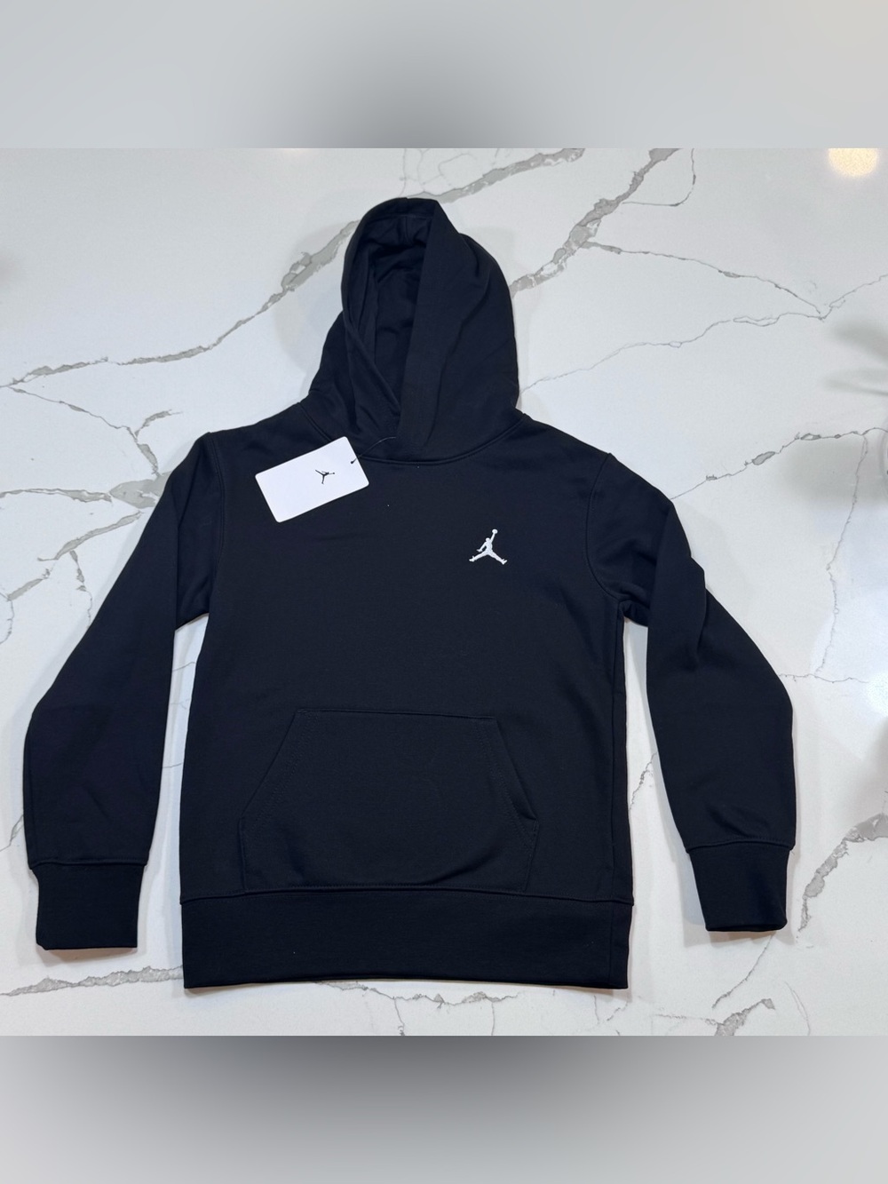 Jordan Brooklyn Fleece Jumpman Essentials Pullover Hoodie Black Boys S 8-10 NEW